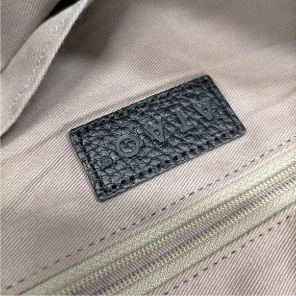 ATAO black leather tote double strap bag - Picture 5 of 10